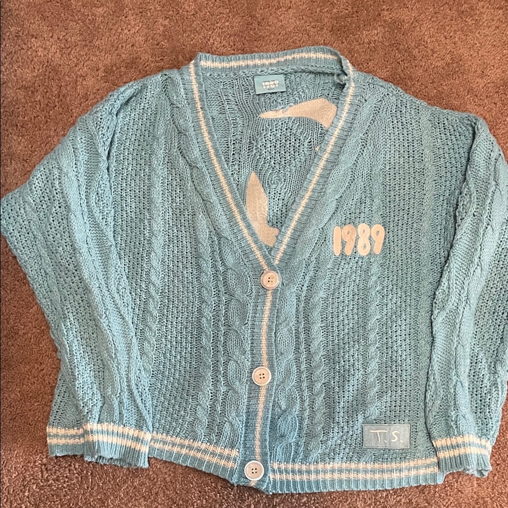 Taylor Swift 1989 Blue Cable Knit Cardigan